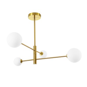 Lampa wisząca złota klosze białe kule Dorado 4xG9 