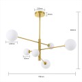 LAMPAMI - nowoczesna lampa wisząca, lampa do salonu, lampa szklane kule, lampa do sypialni, złota lampa kule