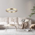 LAMPAMI - lampa wisząca złota nowoczesna, złota lampa ledowa, nowoczesna lampa do salonu, żyrandol nowoczesny do salonu