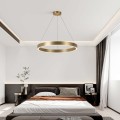 LAMPAMI - lampa wisząca złota nowoczesna, złota lampa ledowa, nowoczesna lampa do salonu, żyrandol nowoczesny do salonu