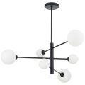 LAMPAMI - nowoczesna lampa sufitowa czarna, lampa do salonu, lampa białe kule, lampa do sypialni, żyrandol białe kule