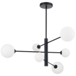 Lampa wisząca czarna klosze białe kule Dorado 6xG9
