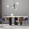 LAMPAMI - nowoczesna lampa sufitowa czarna, lampa do salonu, lampa białe kule, lampa do sypialni, żyrandol białe kule