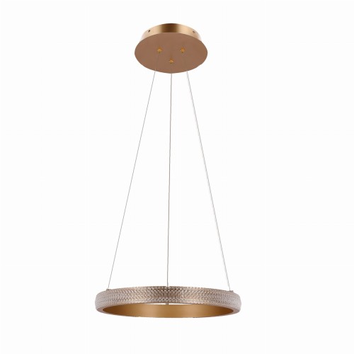 LAMPAMI - lampa wisząca złota nowoczesna, złota lampa ledowa, nowoczesna lampa do salonu, żyrandol nowoczesny do salonu