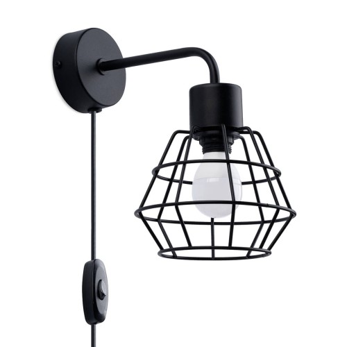 LAMPAMI - kinkiet nowoczesny, kinkiet loftowy, czarna lampa na ścianę, kinkiet do salonu, czarny kinkiet loftowy