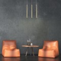 LAMPAMI - lampa wisząca złota, tuby wiszące, złota lampa wisząca, lampa nad stół