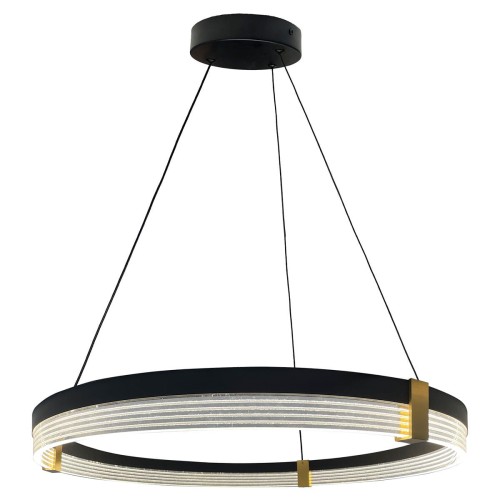 LAMPAMI - żyrandol nowoczesny ledowy, lampa wisząca czarna, żyrandol do salonu, żyrandol nowoczesny czarny
