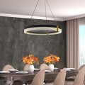 LAMPAMI - żyrandol nowoczesny ledowy, lampa wisząca czarna, żyrandol do salonu, żyrandol nowoczesny czarny