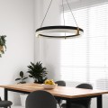 LAMPAMI - żyrandol nowoczesny ledowy, lampa wisząca czarna, żyrandol do salonu, żyrandol nowoczesny czarny