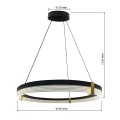 LAMPAMI - żyrandol nowoczesny ledowy, lampa wisząca czarna, żyrandol do salonu, żyrandol nowoczesny czarny