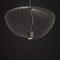 LAMPAMI - metalowa lampa wisząca nowoczesna, szara lampa wisząca długa, lampa na klatkę schodową