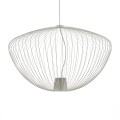 LAMPAMI - metalowa lampa wisząca nowoczesna, szara lampa wisząca długa, lampa na klatkę schodową