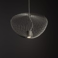 LAMPAMI - długa lampa wisząca szara, szara lampa nowoczesna, szara lampa wisząca do salonu, żyrandol nowoczesny