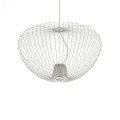 LAMPAMI - długa lampa wisząca szara, szara lampa nowoczesna, szara lampa wisząca do salonu, żyrandol nowoczesny
