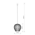LAMPAMI - lampa sufitowa BOHO, żyrandol BOHO, czarna lampa w stylu boho, lampa boho do salonu