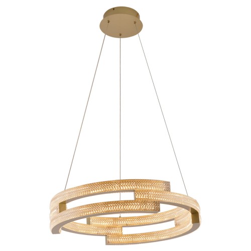 LAMPAMI - lampa wisząca złota nowoczesna, złota lampa ledowa, żyrandol nowoczesny do salonu
