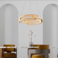 LAMPAMI - lampa wisząca złota nowoczesna, złota lampa ledowa, żyrandol nowoczesny do salonu