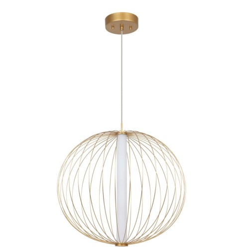 LAMPAMI - lampa wisząca złota nowoczesna, złota lampa ledowa, żyrandol nowoczesny do salonu