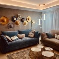 LAMPAMI - lampa wisząca złota nowoczesna, złota lampa ledowa, żyrandol nowoczesny do salonu