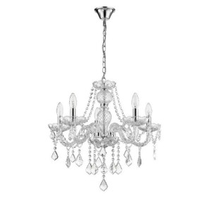 Kryształowy żyrandol do salonu chrom 130 cm CRISTALLO 5xE14 transparentny świecznikowy