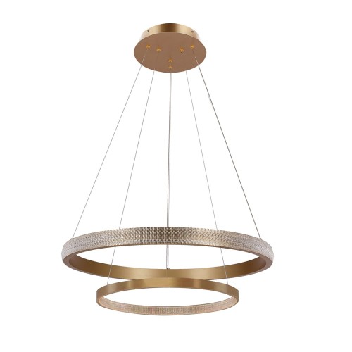 LAMPAMI - lampa wisząca złota nowoczesna, złota lampa ledowa, nowoczesna lampa do salonu, żyrandol nowoczesny do salonu