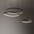 LAMPAMI - żyrandol czarny ledowy, czarna lampa sufitowa wisząca, lampa nad stół, czarna lampa ledowa nowoczesna