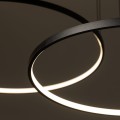 LAMPAMI - żyrandol czarny ledowy, czarna lampa sufitowa wisząca, lampa nad stół, czarna lampa ledowa nowoczesna