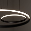 LAMPAMI - żyrandol czarny ledowy, czarna lampa sufitowa wisząca, lampa nad stół, czarna lampa ledowa nowoczesna