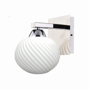 Lampa kinkiet chrom 1x60W E27 klosz biały MADRYT
