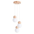 LAMPAMI - nowoczesna lampa wisząca,  lampa szklane kule, lampa drewno klosze białe kule
