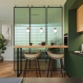 LAMPAMI - lampa nad stół,  lampa szklane kule, lampa drewno klosze białe kule, lampa wisząca z drewnem