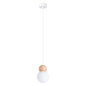 Lampa wisząca pojedyncza naturalne drewno 124 cm PEKKA 1