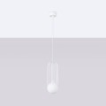 LAMPAMI - biała lampa wisząca, lampa wisząca pojedyncza, lampa nad wyspę, klosze białe kule, lampa przy lustrze