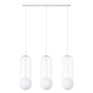 Biała lampa wisząca potrójna BRINA 3L