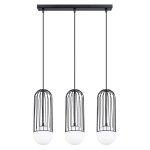 Czarna lampa wisząca potrójna BRINA 3L