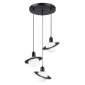LAMPAMI - czarna lampa sufitowa, lampa do salonu, lampa białe kule, lampa nad stół do jadalni, żyrandol białe kule