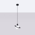 LAMPAMI - czarna lampa wisząca, lampa wisząca pojedyncza, lampa nad wyspę, klosze białe kule, lampa przy lustrze