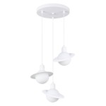 Biała lampa wisząca potrójna 120 cm klosze białe kule HYPERION 3P 