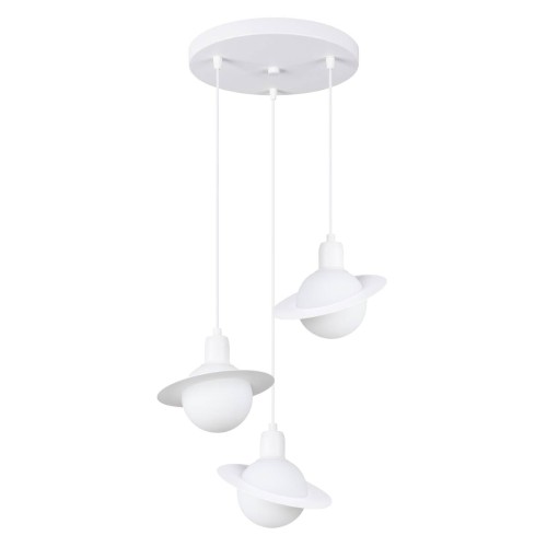 LAMPAMI - biała lampa sufitowa, lampa do salonu, lampa białe kule, lampa do sypialni, żyrandol białe kule