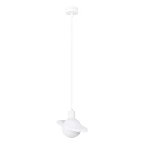 LAMPAMI - biała lampa wisząca, lampa wisząca pojedyncza, lampa nad wyspę, klosze białe kule, lampa przy lustrze