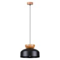 LAMPAMI - nowoczesna lampa wisząca, lampa kuchenna wisząca pojedyncza drewno, lampa nad okrągły stół