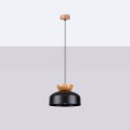 LAMPAMI - nowoczesna lampa wisząca, lampa kuchenna wisząca pojedyncza drewno, lampa nad okrągły stół