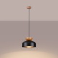 LAMPAMI - nowoczesna lampa wisząca, lampa kuchenna wisząca pojedyncza drewno, lampa nad okrągły stół