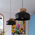 LAMPAMI - nowoczesna lampa wisząca, lampa kuchenna wisząca pojedyncza drewno, lampa nad okrągły stół