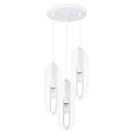 LAMPAMI - lampa nad stół do jadalni, biała lampa wisząca potrójna, lampa wisząca nad okrągły stół