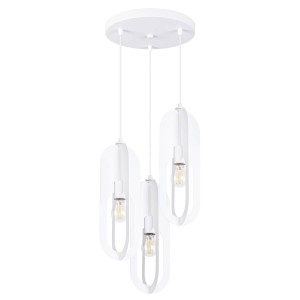 Biała lampa wisząca potrójna metalowa 130 cm NICUS 3P