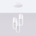LAMPAMI - lampa nad stół do jadalni, biała lampa wisząca potrójna, lampa wisząca nad okrągły stół