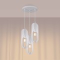 LAMPAMI - lampa nad stół do jadalni, biała lampa wisząca potrójna, lampa wisząca nad okrągły stół