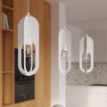 LAMPAMI - lampa nad stół do jadalni, biała lampa wisząca potrójna, lampa wisząca nad okrągły stół