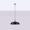 LAMPAMI - nowoczesna lampa wisząca, lampa kuchenna wisząca pojedyncza drewno, lampa nad okrągły stół